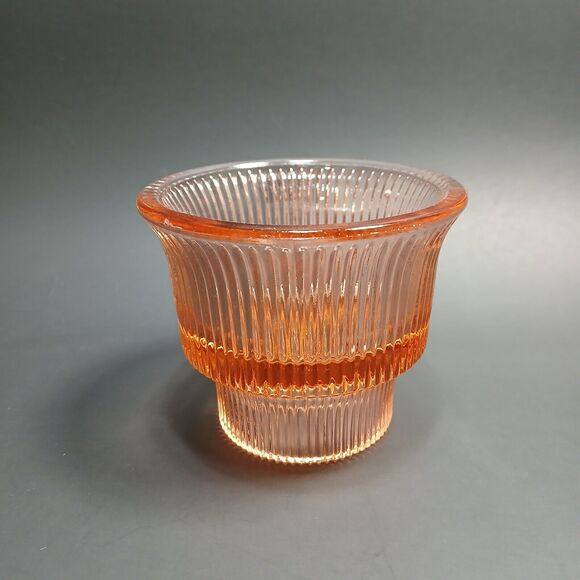 Peach Glass Candle Holder Replacement Base for LE Smith Renaissance Chimney Lamp - Picture 5 of 11